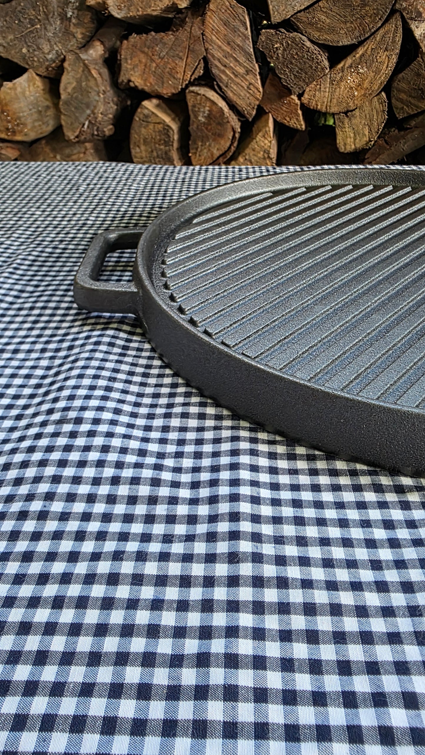 Plancha Redonda con Grilla 30cm