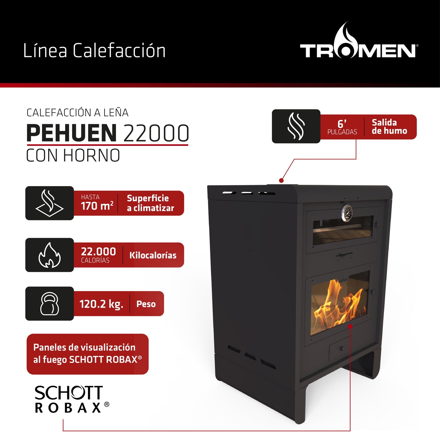 Calefactor P22 con Horno (170m2)