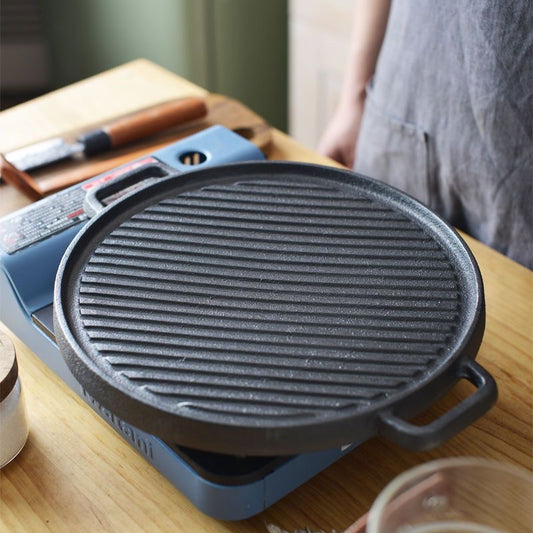Plancha Redonda con Grilla 30cm (Reversible )