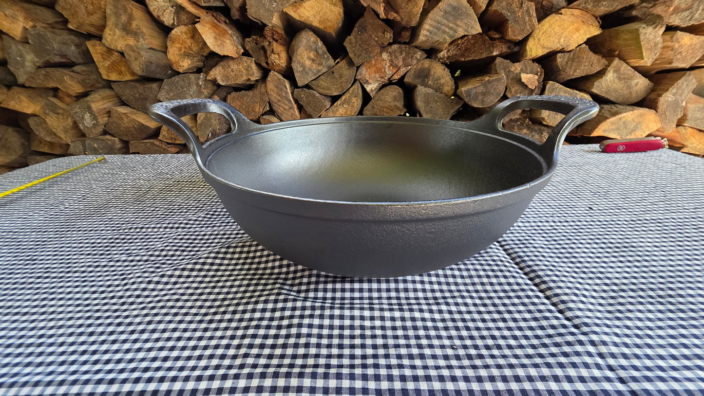 Cacerola de Hierro Fundido - Tipo Wok Profundo (30cm diametro)