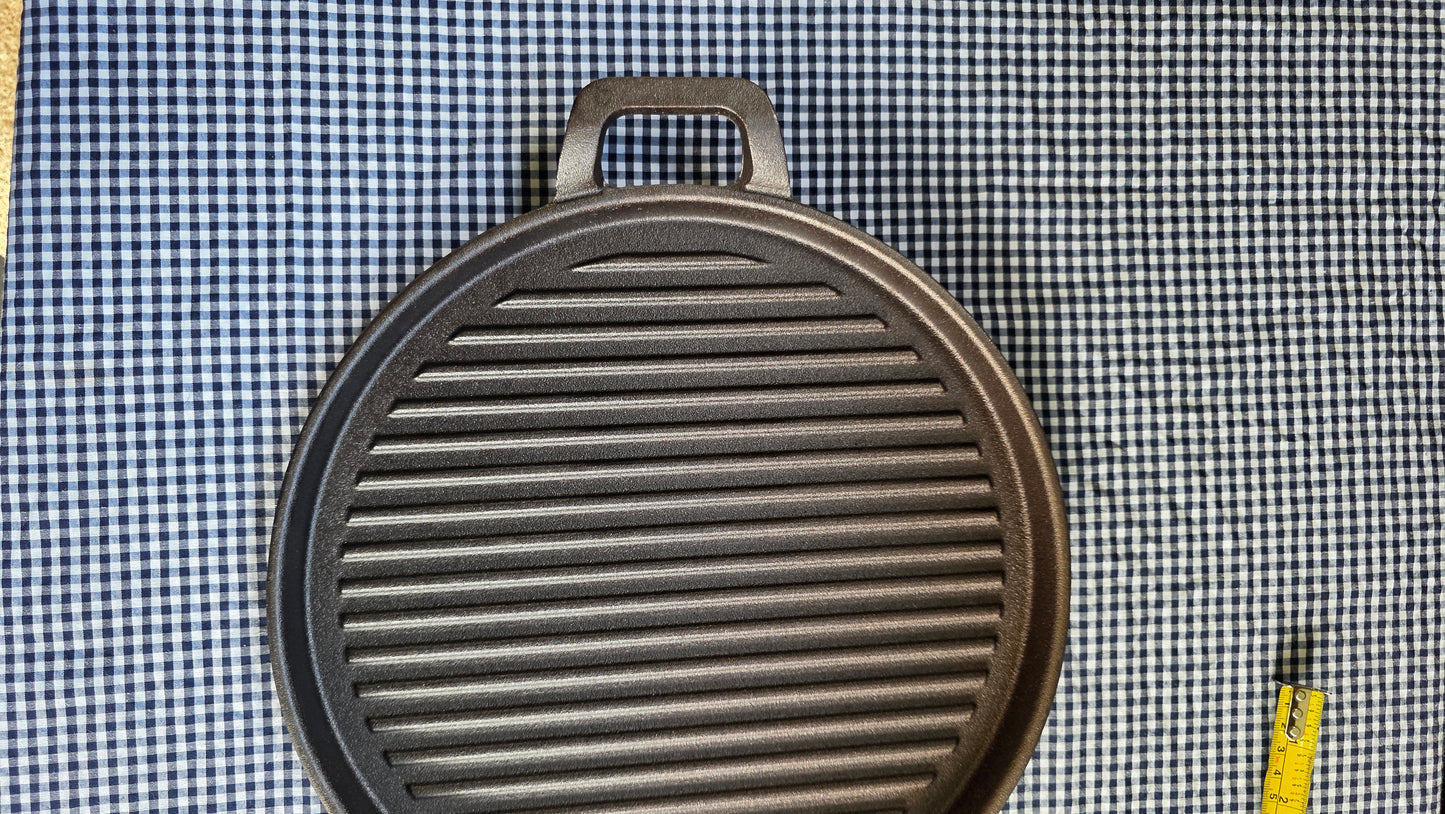Sartén Grill de Hierro Fundido — Tipo Plancha con Grilla