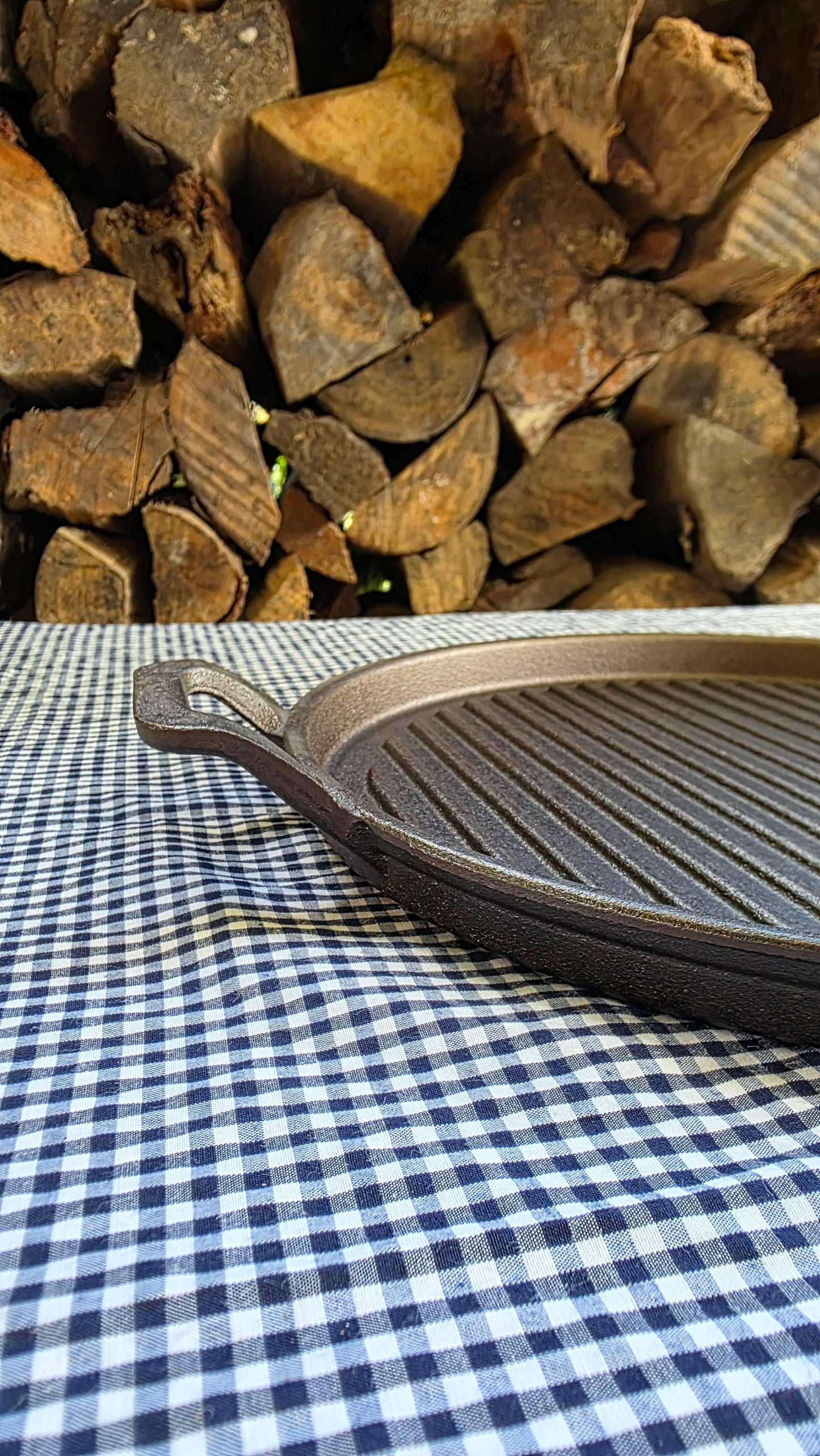 Sartén Grill de Hierro Fundido — Tipo Plancha con Grilla