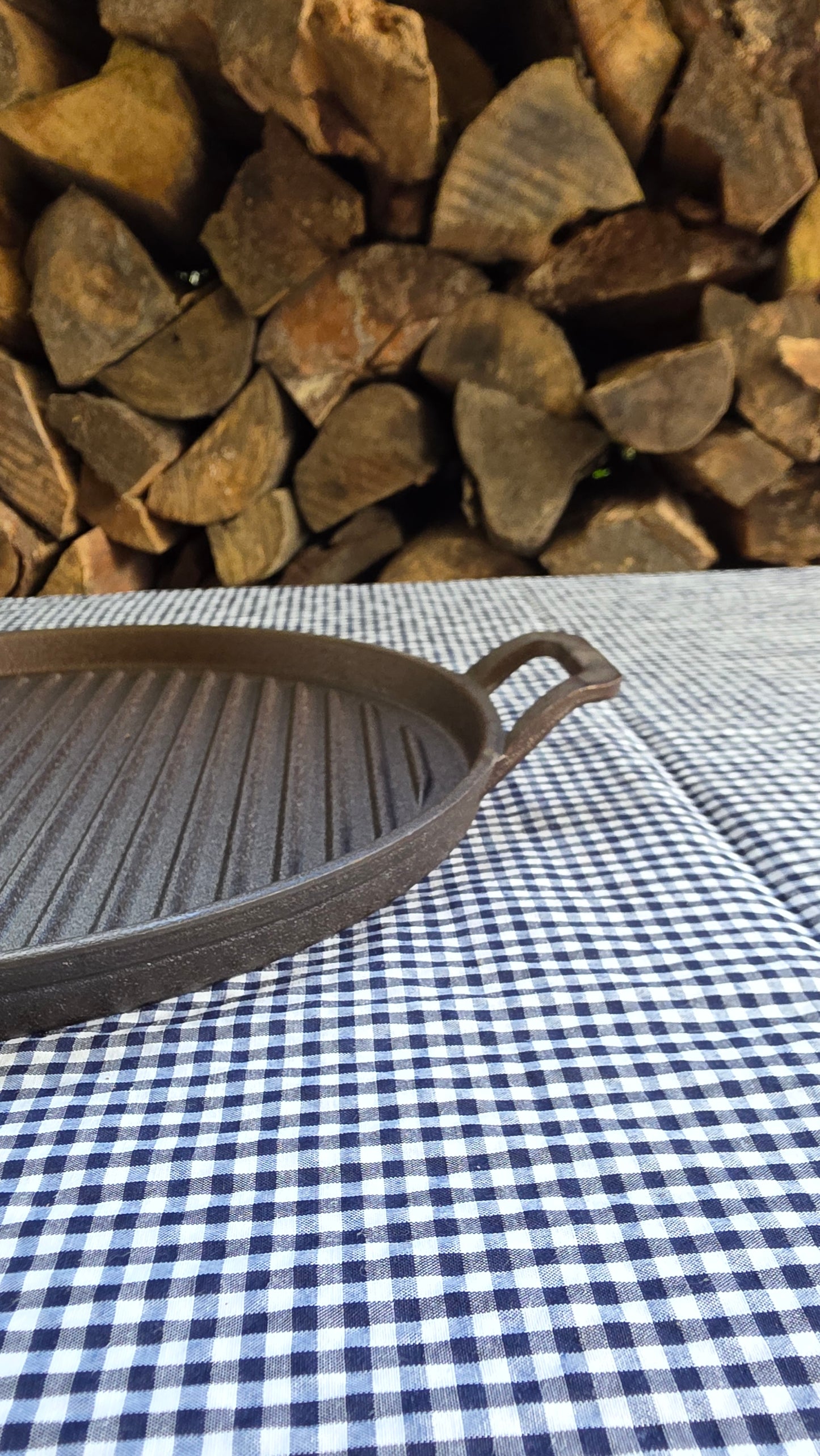 Sartén Grill de Hierro Fundido — Tipo Plancha con Grilla