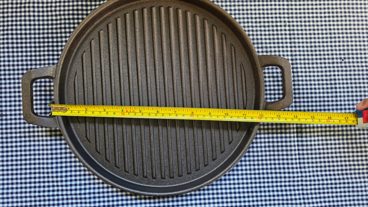 Sartén Grill de Hierro Fundido — Tipo Plancha con Grilla