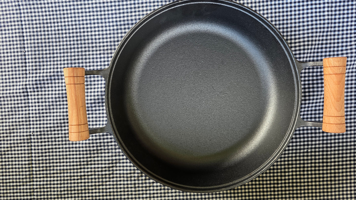 Cacerola de Hierro Fundido con Asas de Madera
