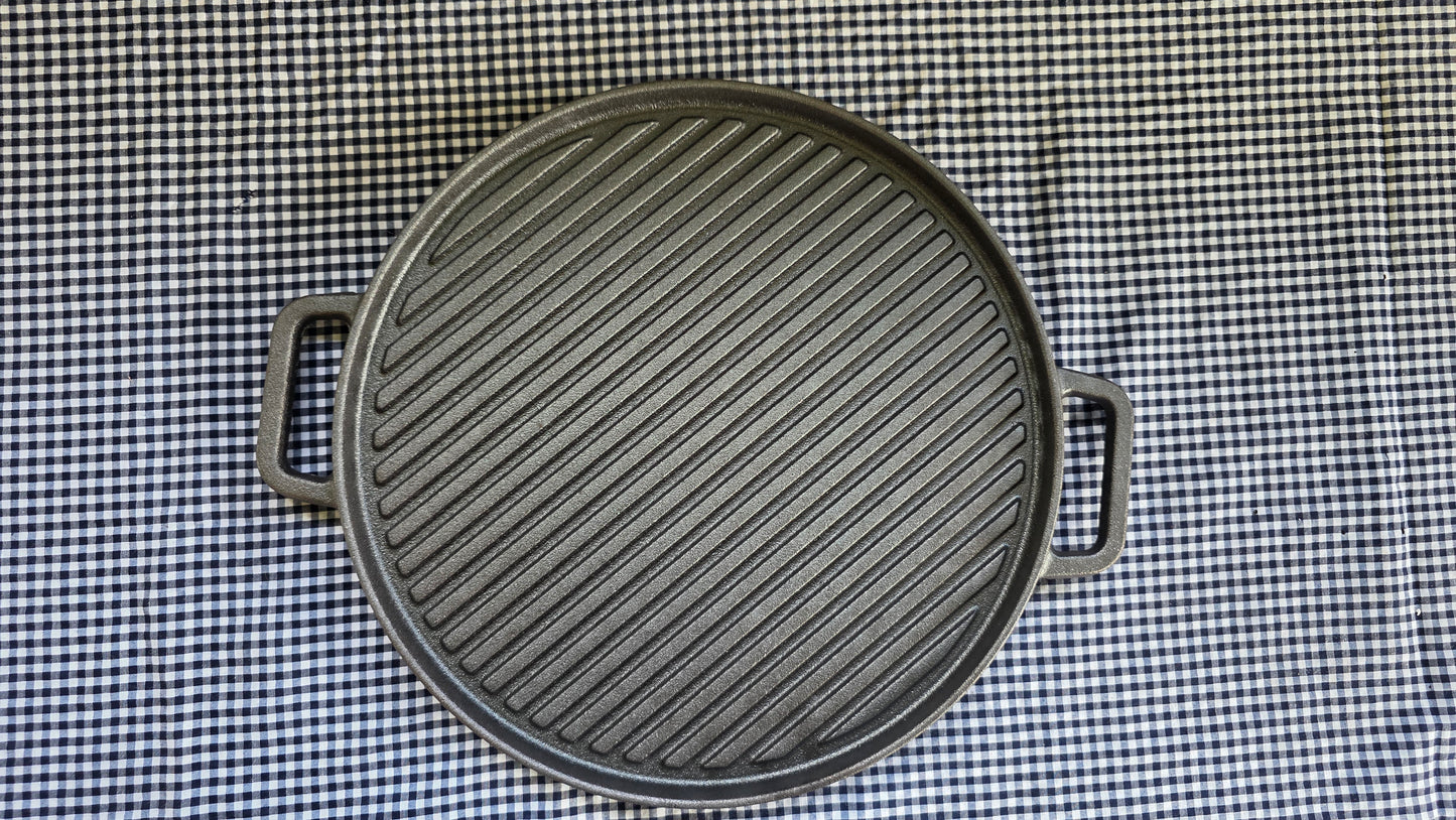 Plancha Redonda con Grilla 30cm (Reversible )