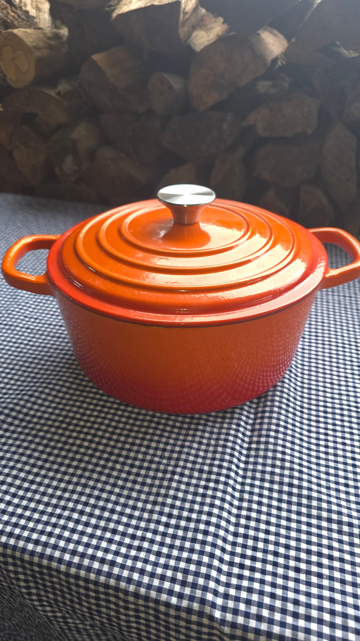 Cacerola Enlosada con Tapa | Varios Colores Disponibles (Naranja, Blanco, Gris, Rojo) 4.9L