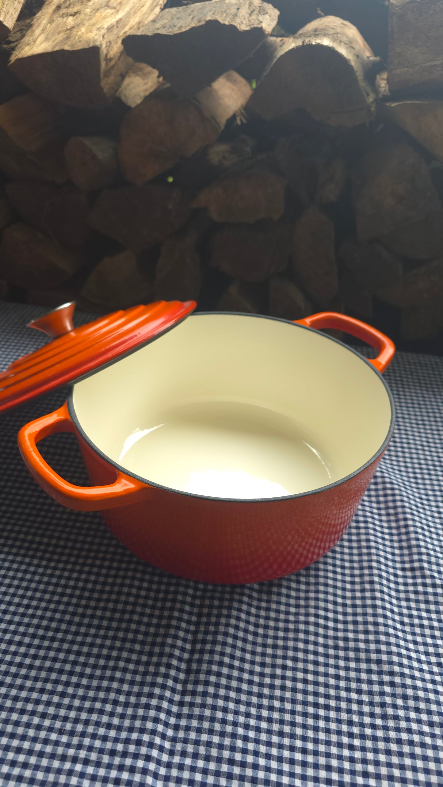 Cacerola Enlosada con Tapa | Varios Colores Disponibles (Naranja, Blanco, Gris, Rojo) 4.9L