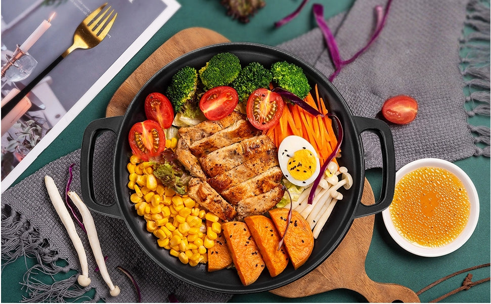 Plancha Redonda con Grilla 30cm (Reversible )