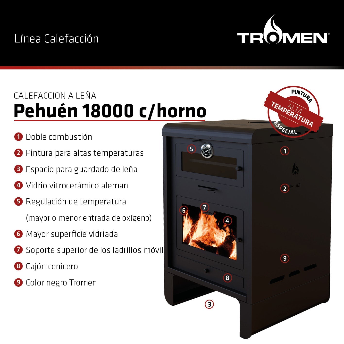Calefactor P18 con Horno (160m2) NEW