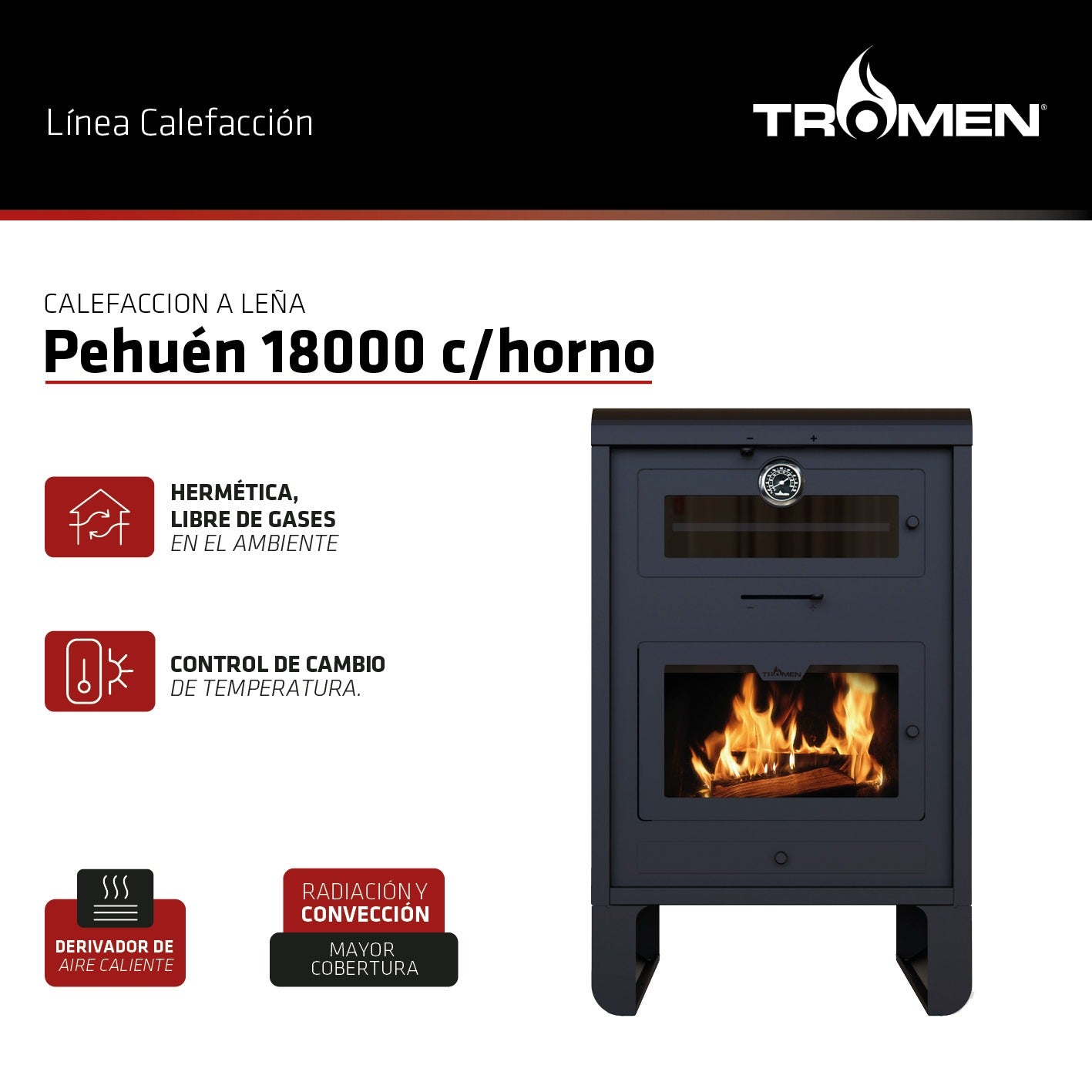 Calefactor P18 con Horno (160m2) NEW
