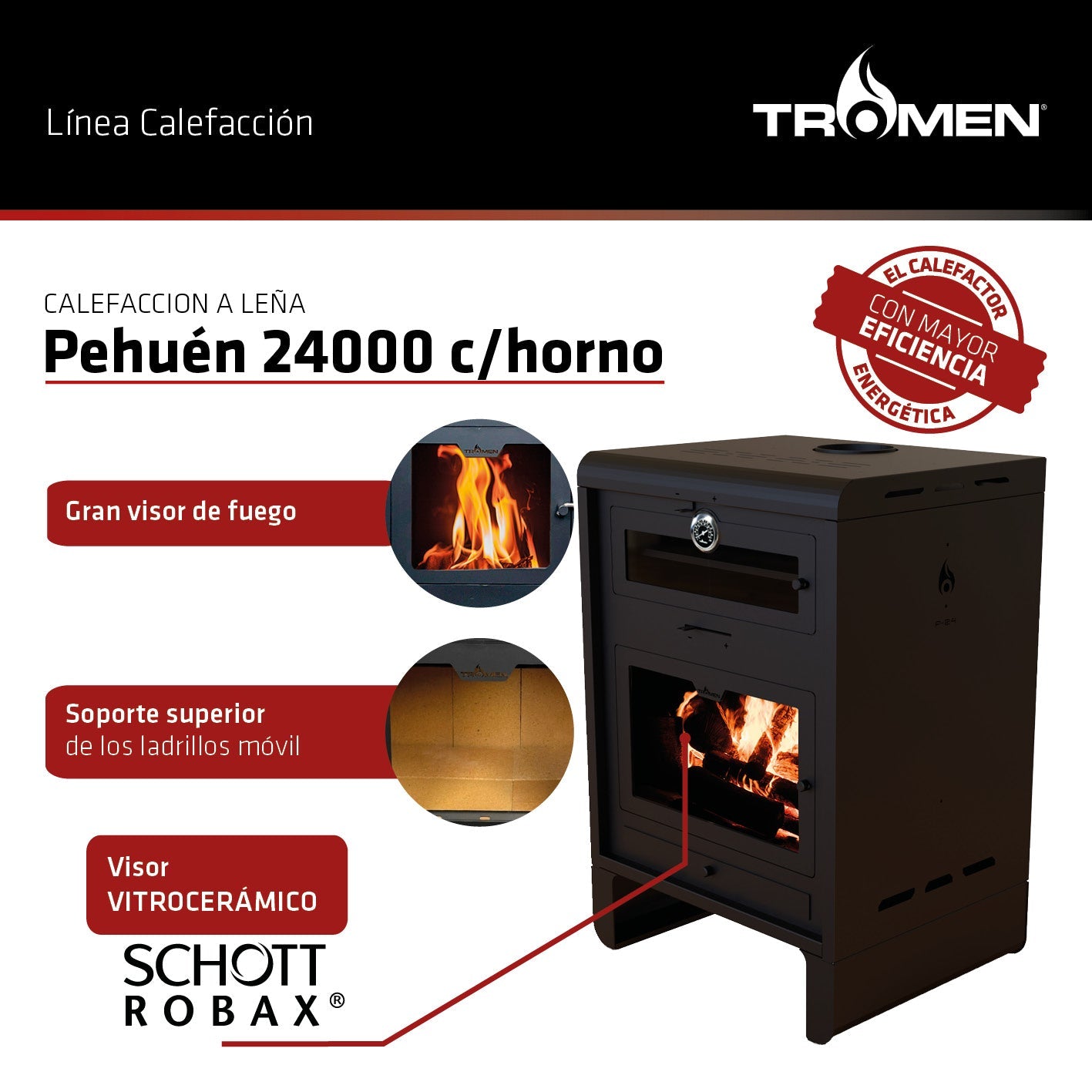 Calefactor P24 con Horno (180m2) NEW