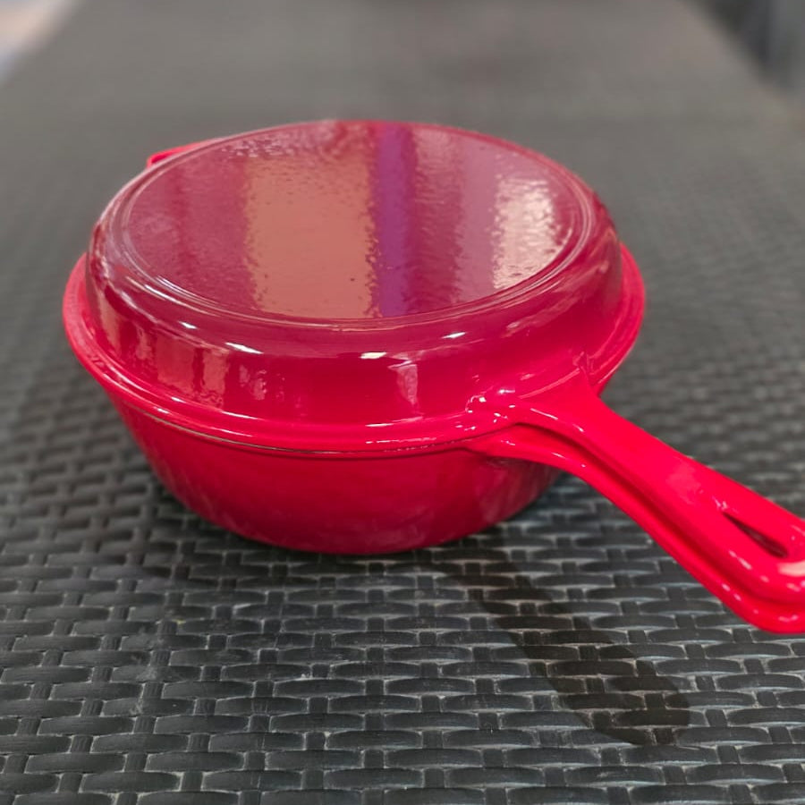 Cacerola Enlozada Roja 26 cm con Tapa Multifuncional