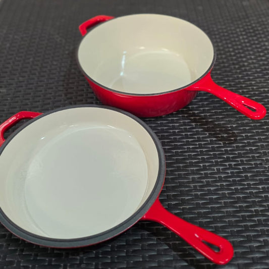 Cacerola Enlozada Roja 26 cm con Tapa Multifuncional
