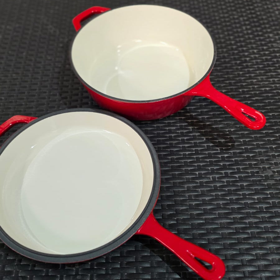 Cacerola Enlozada Roja 26 cm con Tapa Multifuncional