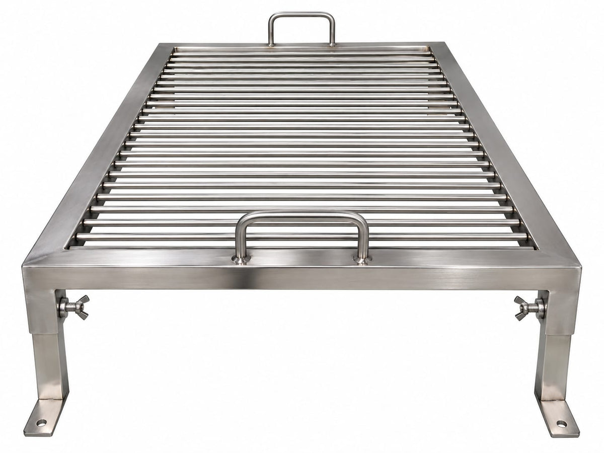 Parrilla de acero inoxidable con patas desmontables